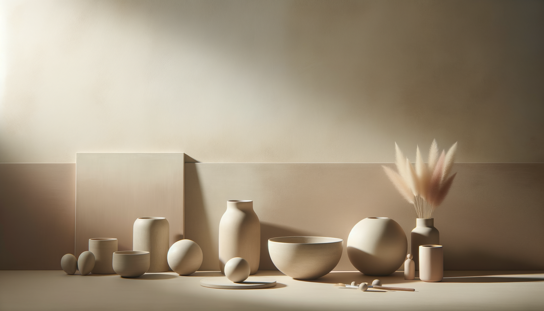 soft abstract shapes in neutral tones with gentle lighting and smooth textures