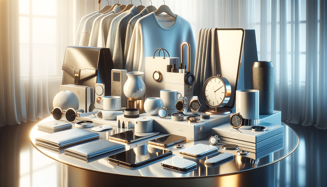 modern products displayed with soft lighting and clean, bright background